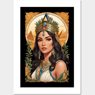 Cleopatra Queen of Egypt retro vintage floral design Posters and Art